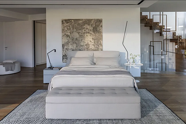 Double bed with removable cover Nathalie Flou factory Flou from Italy. Foto №13