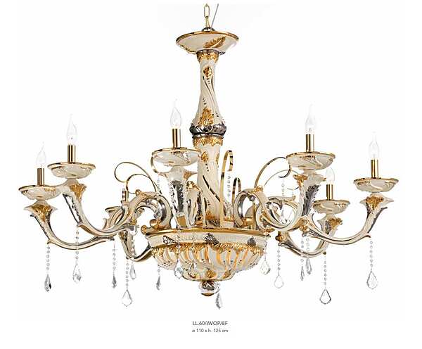 Chandelier LORENZON (F.LLI LORENZON) LL.60/AVOP/8F factory LORENZON (F.LLI LORENZON) from Italy. Foto №1