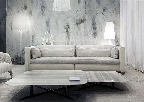 Rectangular low coffee table in marble by ERBA ITALIA NORD factory ERBA ITALIA from Italy. Foto №11