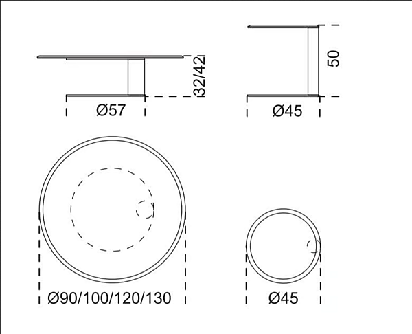 Round metal coffee table Oto Mini Gallotti&Radice factory Gallotti & Radice from Italy. Foto №4