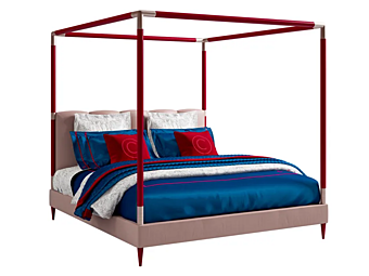 Canopy bed in nubuck and metal CPRN HOMOOD Sesto Senso BS100, BS101, BS102