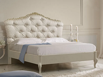 King size bed with tufted headboard fabric CASA +39 BELLINI 424