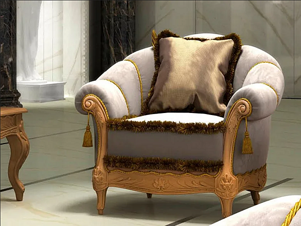 Armchair with armrests fabric Zaffiro CASA +39 8231 factory CASA +39 from Italy. Foto №1