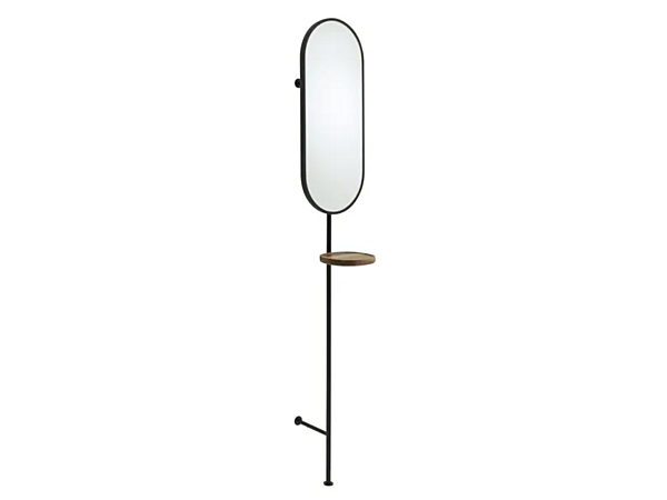 Oval wall-mounted mirror with shelf glass and steel LIGNE ROSET Loomy 19980485 factory LIGNE ROSET from Italy. Foto №1