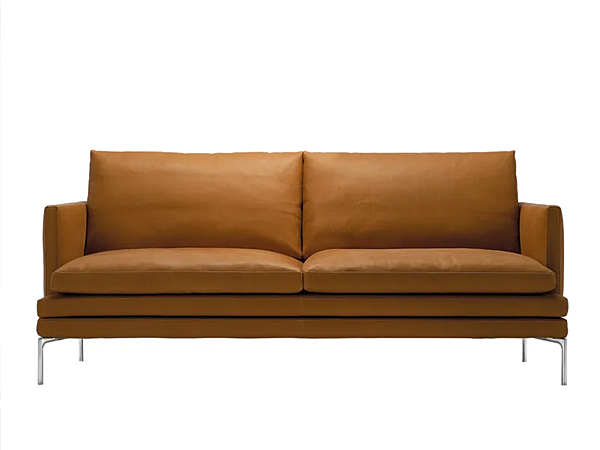 Leather sofa with upholstered back ZANOTTA William 1330 factory ZANOTTA from Italy. Foto №11