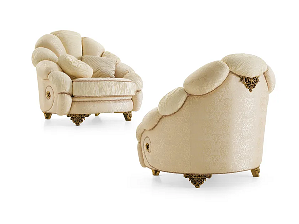 Fabric armchair with upholstered back A.R. Arredamenti Grand Royal 1481 factory A.R.ARREDAMENTI SRL from Italy. Foto №2