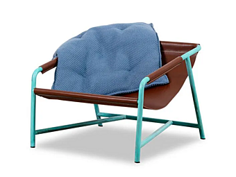 Leather garden armchair BAXTER Rimini factory BAXTER from Italy