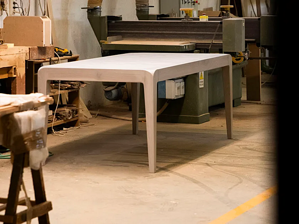 Extending rectangular wooden table Sentiero B 652 DALE factory DALE from Italy. Foto №4