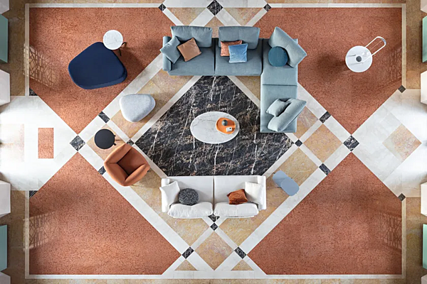 Sectional fabric sofa Limes New Saba factory SABA from Italy. Foto №5