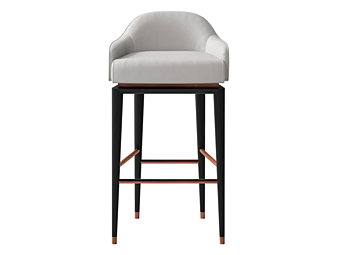 High leather and metal stool Sesto Senso CPRN HOMOOD S526