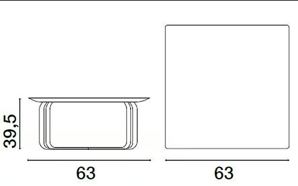 Low Square Steel Coffee Table Mezze FASEM factory FASEM from Italy. Foto №4