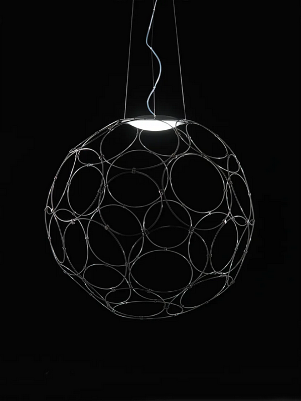 LED pendant lamp in steel from Fabbian Giro collection factory Fabbian from Italy. Foto №3