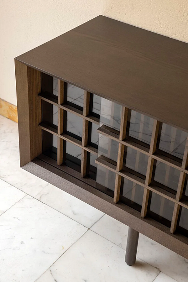 Wood and glass sideboard with sliding doors Potocco SEN 886 MA 886/MB factory POTOCCO from Italy. Foto №3