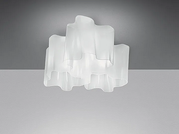 Halogen ceiling lamp made of blown glass Logico 3x120 Artemide 0458020A/0693020A/0645020A/0458010A factory Artemide from Italy. Foto №1