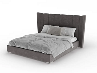 Velvet double bed with high back PIERMARIA Parros factory PIERMARIA from Italy