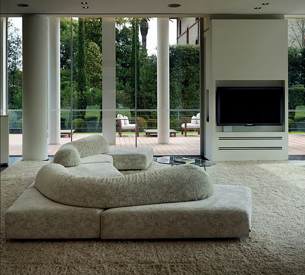 Sectional fabric sofa with soft back Edra On the Rocks factory EDRA from Italy. Foto №4