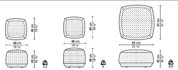 Fabric pouf with removable lining Kristalia Brioni Up factory Kristalia from Italy. Foto №6