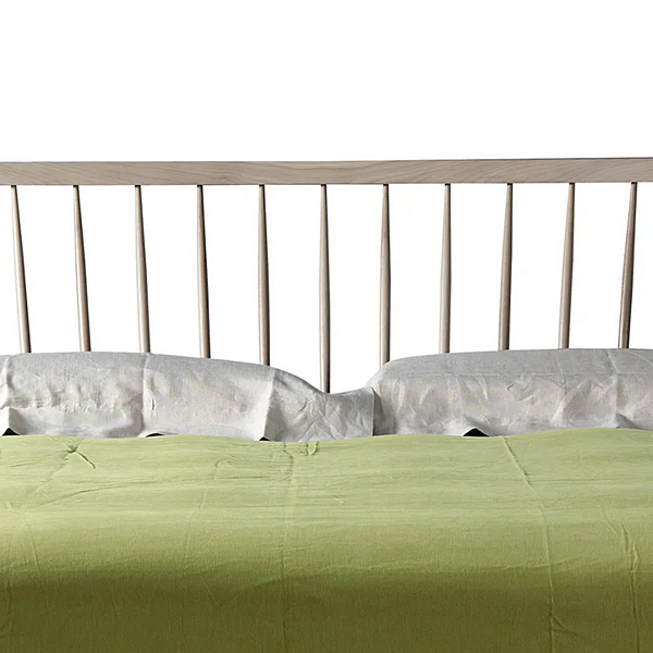 Walnut double bed with upholstered headboard DALE Leggiadro P 620 factory DALE from Italy. Foto №3