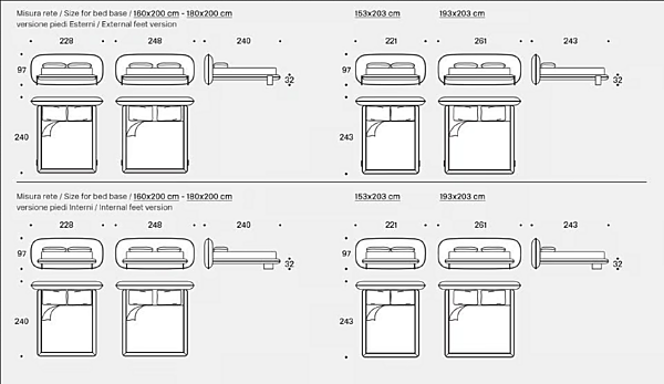 Fabric bed with upholstered back Saba Wabi factory SABA from Italy. Foto №13