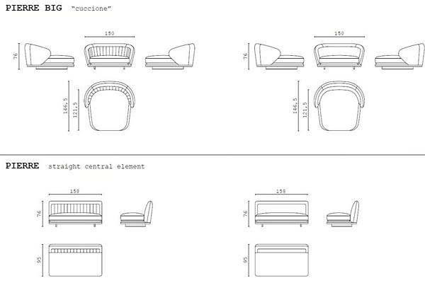 Sectional fabric sofa Pierre CPRN HOMOOD factory CPRN HOMOOD from Italy. Foto №11