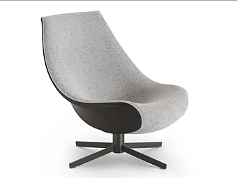 Swivel armchair in fabric Oyster I 4 Mariani