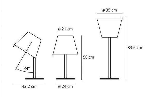 Adjustable Silk Bedside Lamp Melampo Artemide 0315020A, 0315010A factory Artemide from Italy. Foto №9