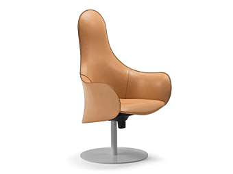 Tanned leather armchair with armrests Enrico Pellizzoni Hipod Tanned leather armchair with armrests Enrico Pellizzoni Hipod factory ENRICO PELLIZZONI from Italy