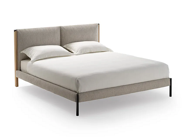 Double bed with upholstered headboard Ricordi ZANOTTA factory ZANOTTA from Italy. Foto №1