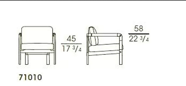 Fabric easy chair with armrests Montgomery GIORGETTI 71010 factory GIORGETTI from Italy. Foto №7