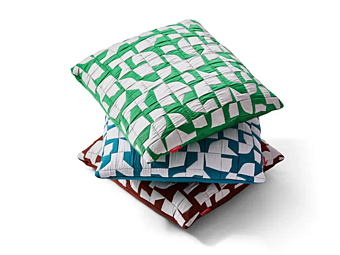 Square Fabric Cushion with Geometric Mosaic Design CASSINA
