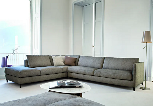 Sectional sofa in fabric or leather VIBIEFFE 910 Zone Slim factory VIBIEFFE from Italy. Foto №7