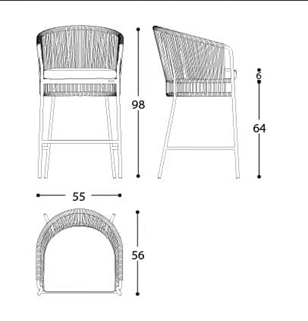 Aluminium Garden Stool Tibidabo VARASCHIN 1423, 1424 factory VARASCHIN from Italy. Foto №7