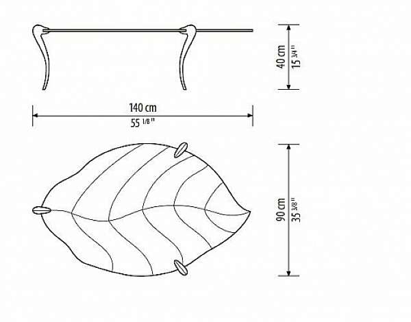 Coffee table SICIS FOGLIA factory SICIS from Italy. Foto №1