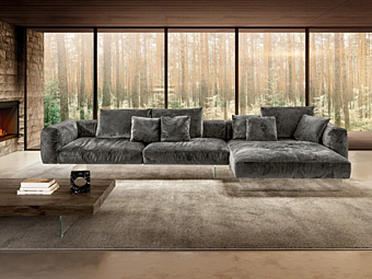 Sectional fabric sofa with soft back LAGO Air Soft 1902