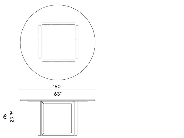 Round marble table Potocco Opus 893 TC 893\TC factory POTOCCO from Italy. Foto №3