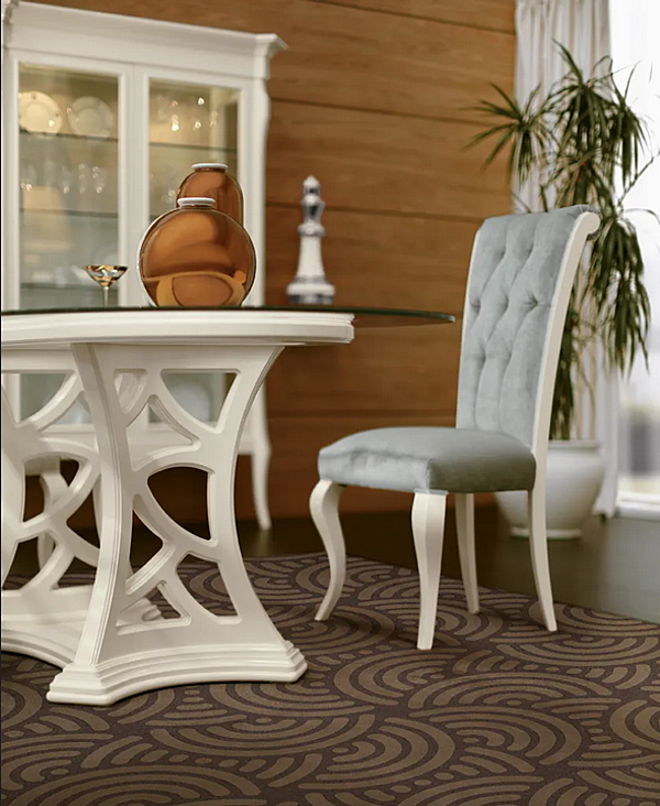 Oval wooden and glass living room table MARZORATI Montecarlo factory MARZORATI from Italy. Foto №3