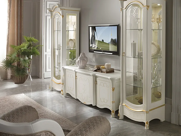 Low wooden TV cabinet with doors CASA +39 DIAMANTE 2608 factory CASA +39 from Italy. Foto №5