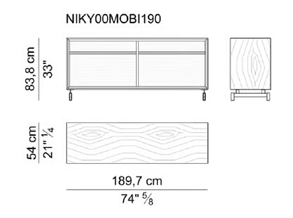 Wooden sideboard with doors I 4 Mariani Niky factory i 4 Mariani from Italy. Foto №3