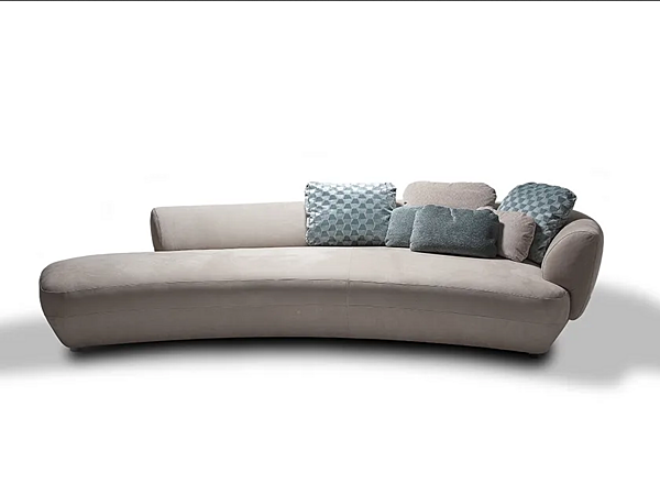 Curved Sofa with Upholstered Back VIBIEFFE Dormeuse 360 factory VIBIEFFE from Italy. Foto №1