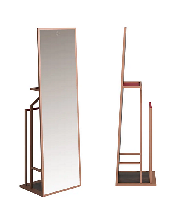 Freestanding rectangular metal mirror with shelf Sesto Senso CPRN HOMOOD S506 factory CPRN HOMOOD from Italy. Foto №2