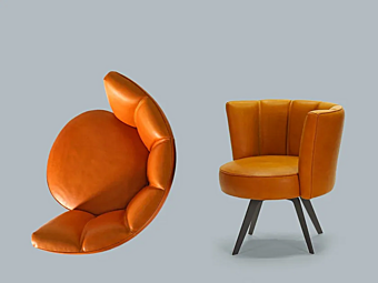 Upholstered leather easy chair Diva Borzalino EUD8POLT, EUD8POLG factory Borzalino from Italy