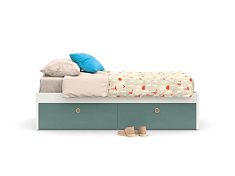 Equipped platform bed with upholstered back Nidi factory nidi from Italy