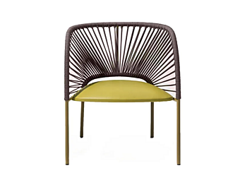 Easy chair with armrests woven back Moroso Yumi factory Moroso from Italy