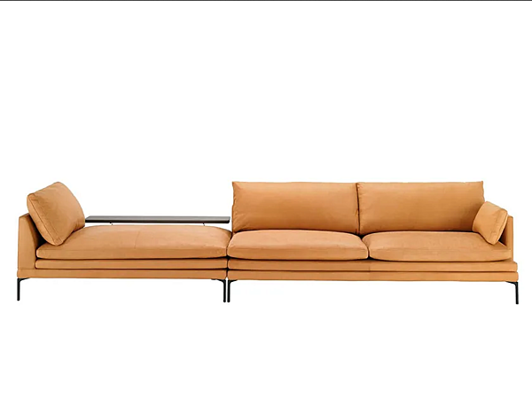 Leather sofa with upholstered back ZANOTTA William 1330 factory ZANOTTA from Italy. Foto №12