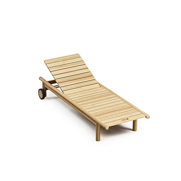 Teak Recliner Sun Lounger with Castors Atmosphera Apache factory ATMOSPHERA from Italy. Foto №8