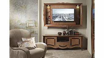 Wooden TV Wall System Charme CARPANELLI factory CARPANELLI from Italy