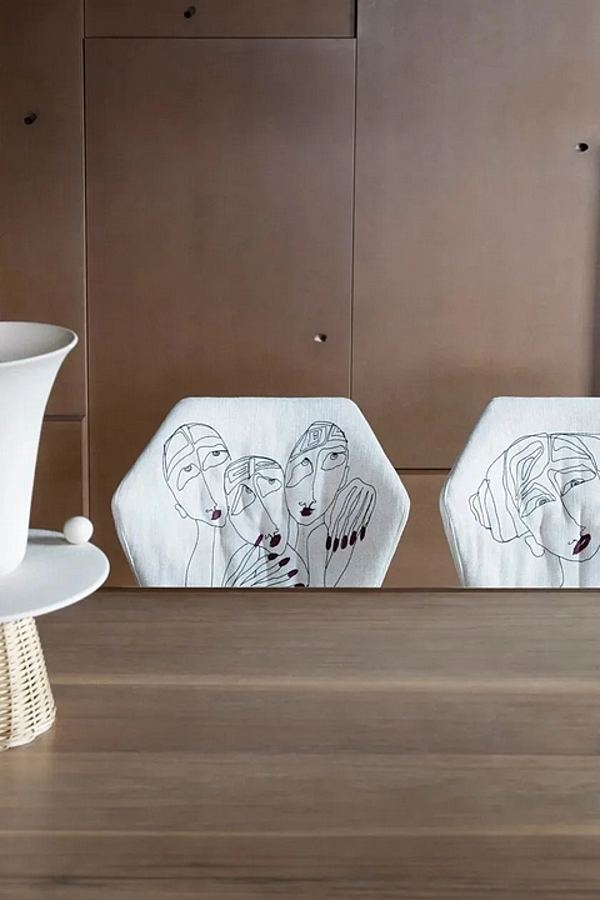 Upholstered fabric sled base chair New York Saba Marras factory SABA from Italy. Foto №6