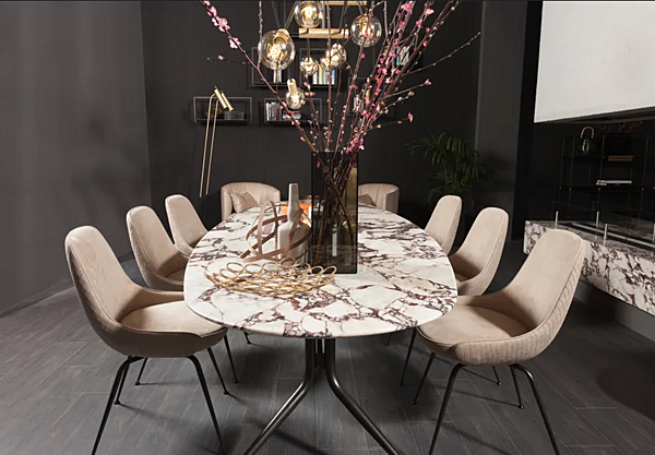 Dining table marble or MDF 1500 Swing VIBIEFFE factory VIBIEFFE from Italy. Foto №4