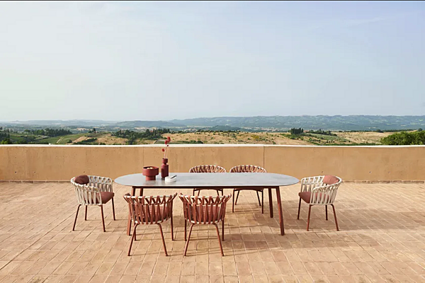 Oval Aluminium Garden Table Emma VARASCHIN 23680, 23681 factory VARASCHIN from Italy. Foto №9