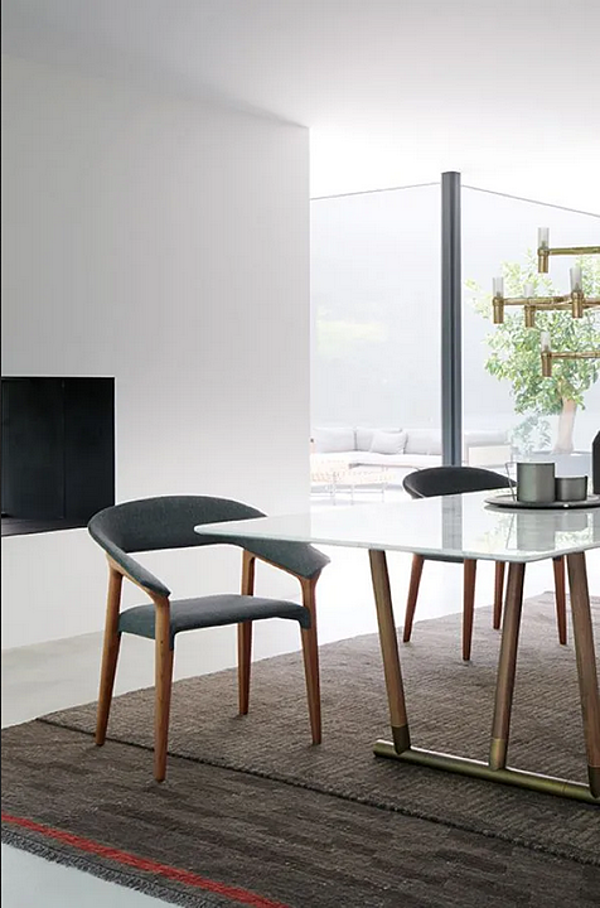 Easy chair with armrests in ash and fabric Potocco Memory 842 P 842/P factory POTOCCO from Italy. Foto №4